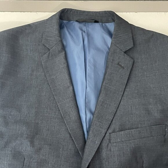 Eleganza by Giorgio Sanetti Suit 44R Jacket Pants 36R Dark Blue Sheen 2 Button - Picture 12 of 14